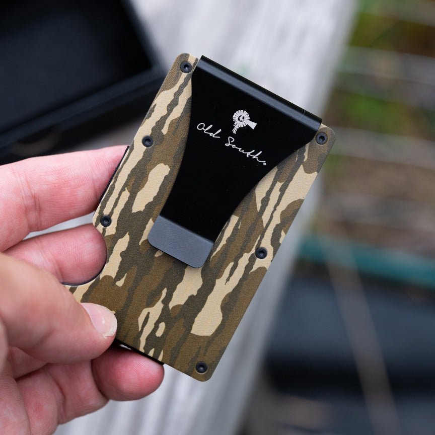 Aluminum Slim Wallet with Money Clip - Woods Camo - Old South Apparel